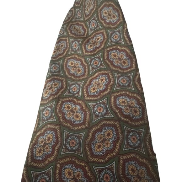 Barneys New York 100% Silk Necktie Made In Italy Floral Geometric Pattern - Picture 2 of 7